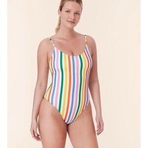 NWOT Andie Swim The Almafi One Piece in Rainbow Stripe SZ M